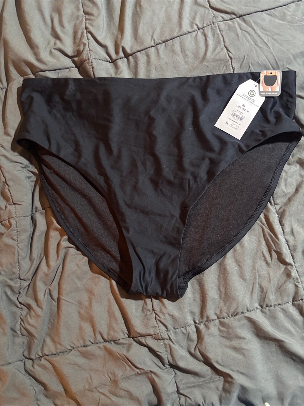 Time and Tru Black High Waist Bikini Bottoms